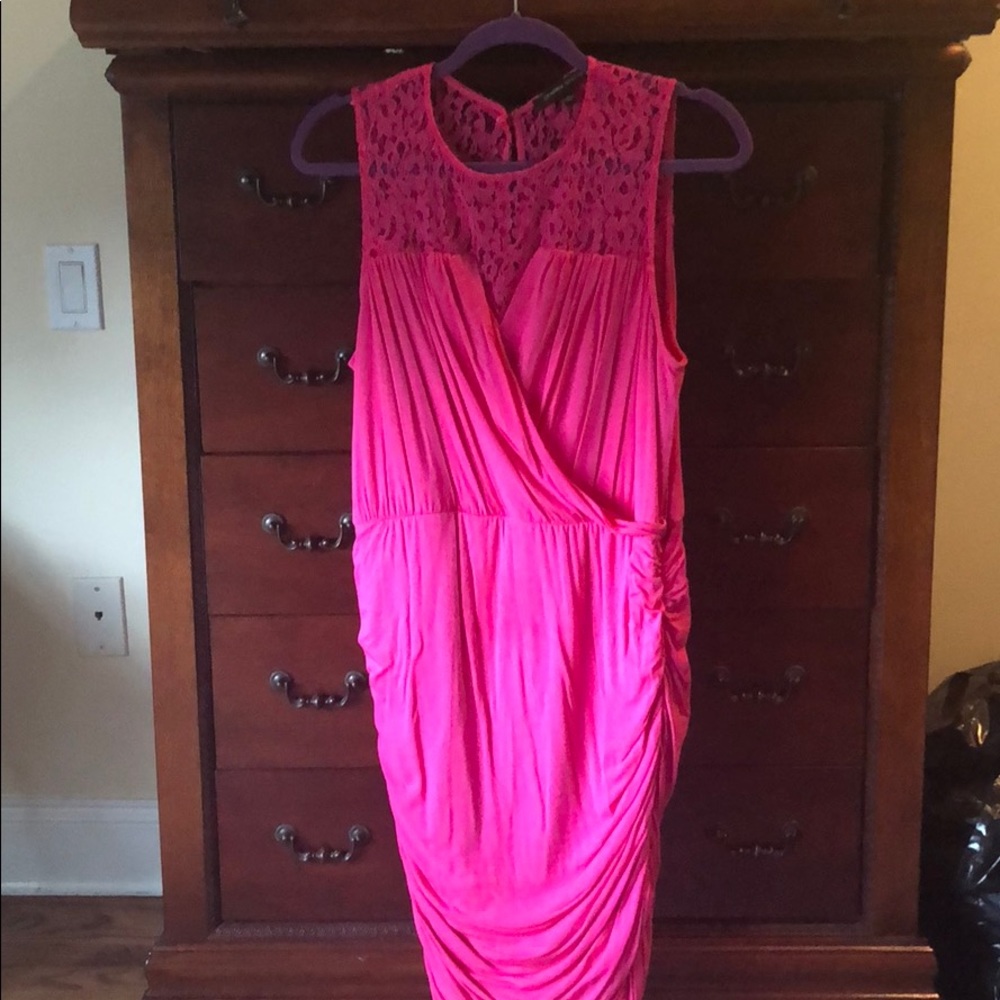 Cynthia Steffe Bubble Gum Pink Lace Dress Sz L